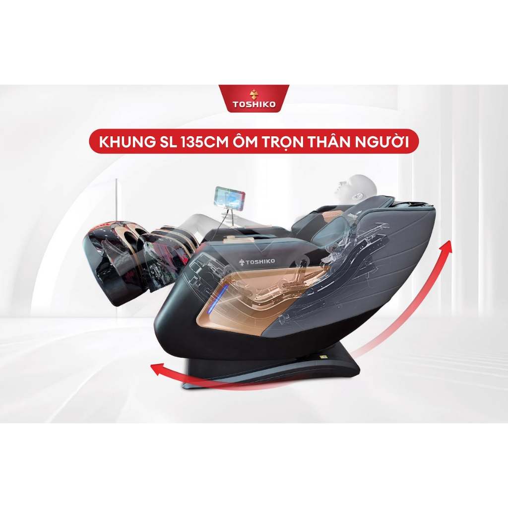 Ảnh Ghế massage trị liệu toàn thân Toshiko T95 công nghệ con lăn 4D cao cấp giúp thư giãn toàn diện 3