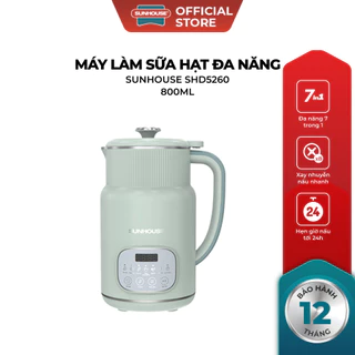 [Live] Máy Làm Sữa Hạt Đa Năng Sunhouse SHD5260 – 800ml – Cối 2 lớp – Lưỡi dao kép 8 cánh – Hẹn giờ nấu thông minh