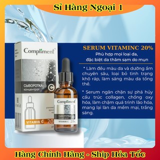 Serum Compliment 20% Vitamin C dưỡng trắng, mờ thâm, căng bóng da 27ml của Nga