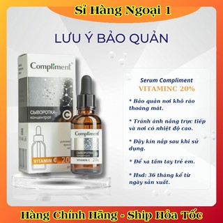 Serum Compliment 20% Vitamin C dưỡng trắng, mờ thâm, căng bóng da 27ml của Nga