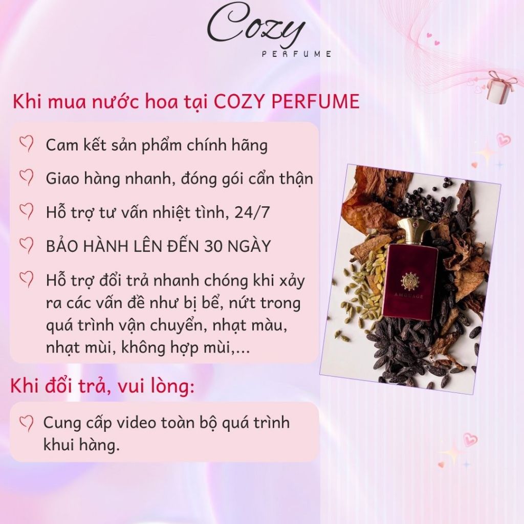 Nước hoa nam Amouage Journey Man EDP Chiết 5ml/10ml Hương thơm Cuốn hút, Sang trọng - Cozy Perfume