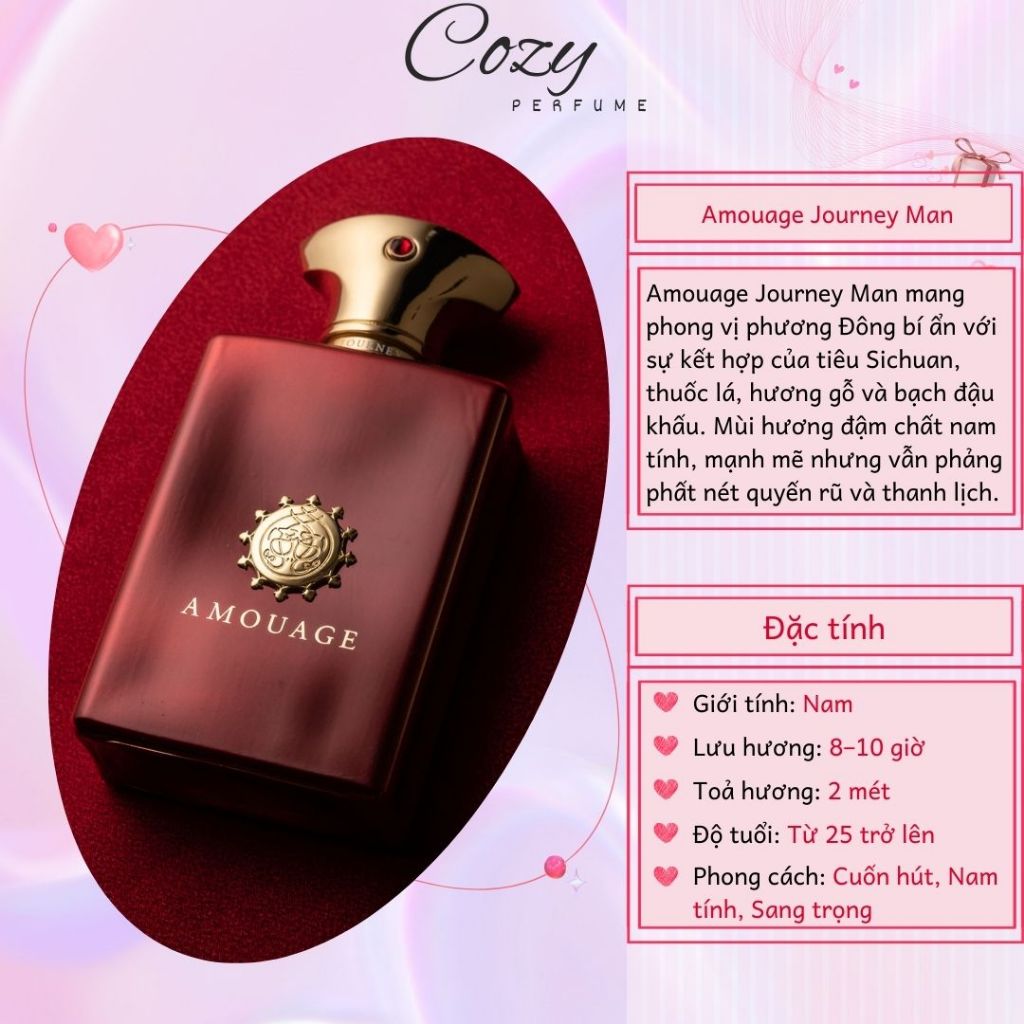 Nước hoa nam Amouage Journey Man EDP Chiết 5ml/10ml Hương thơm Cuốn hút, Sang trọng - Cozy Perfume