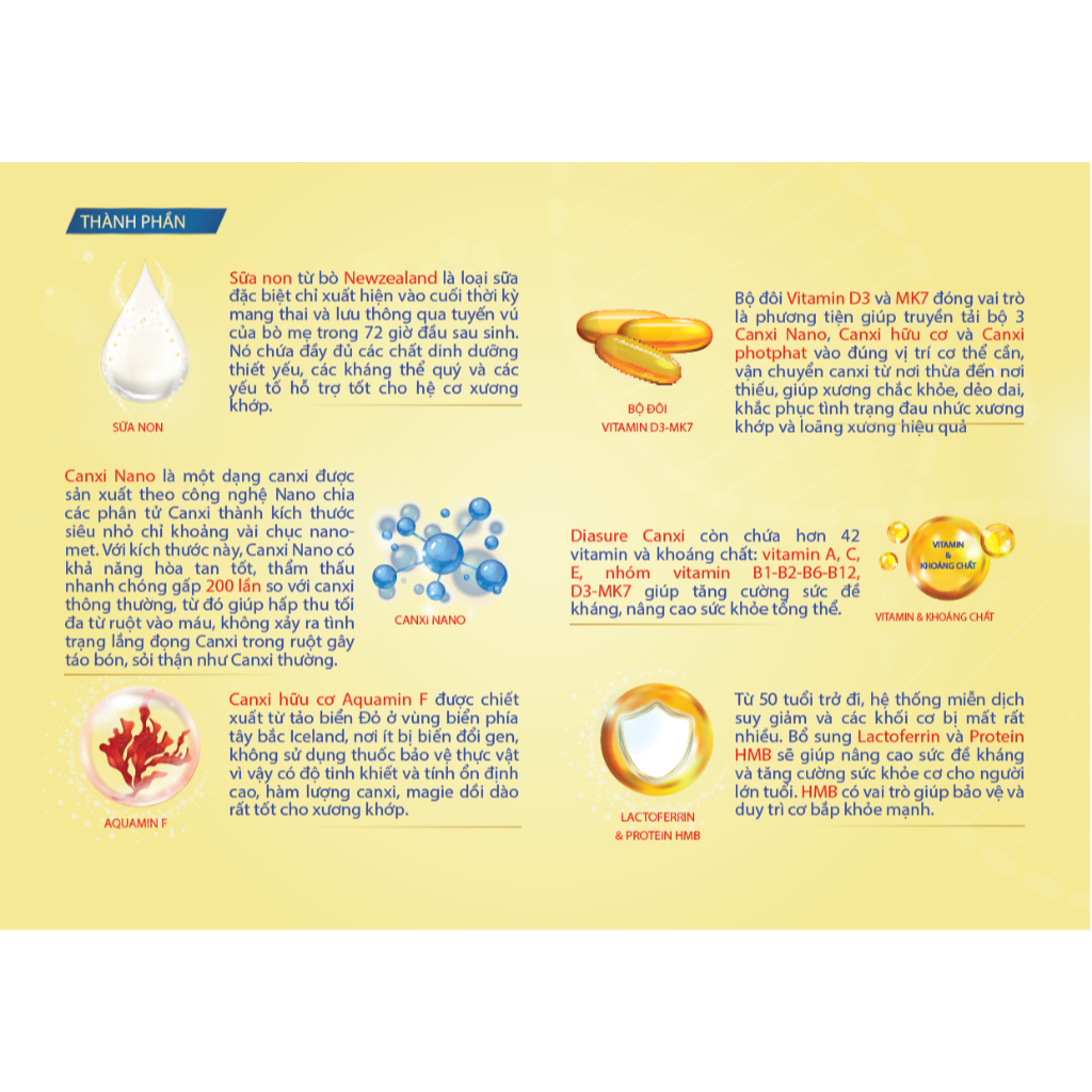 Ảnh COMBO  3 TẶNG 1 Lon 400G, Diasure Canxi 850G - Bổ Sung Canxi Nano, Bảo Vệ Xương Khớp, Chống Đâu Nhức Xương Khớp 3