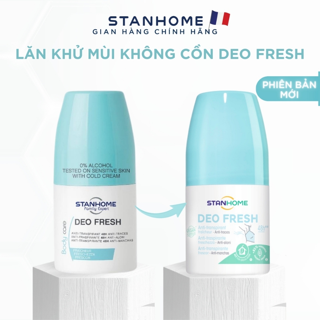 Ảnh Lăn Khử Mùi Nam Nữ Ngăn Mồ Hôi Nách Không Cồn Deo Soft/Fresh Stanhome Dành Cho Da Nhạy Cảm 50ML 3