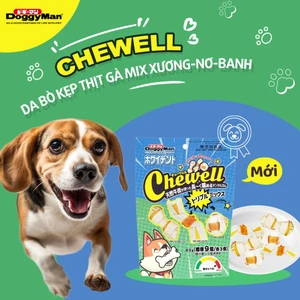 Snack Xương da bò kẹp thịt gà cho chó DoggyMan size mini 7 cây