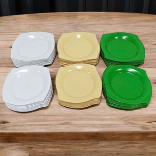 [10 DĨA] Đĩa Phíp Vuông Melamine Nhiều Màu – Bộ 10 Đĩa Nhựa Phíp Bền Đẹp Chống Vỡ – Trường An VN