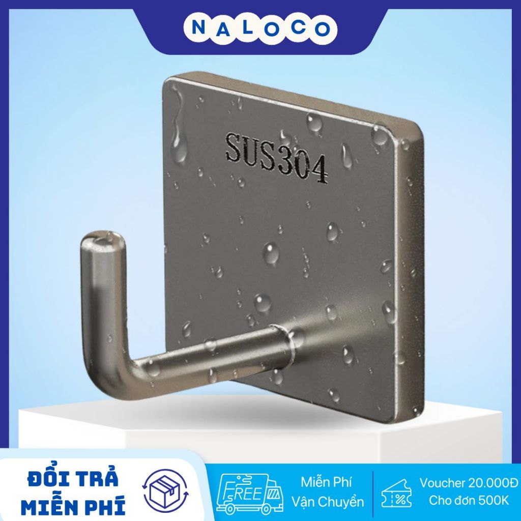 Móc Dán Tường Chịu Lực Inox 304, Móc Treo Tường Siêu Dính Inox 304 Treo ...
