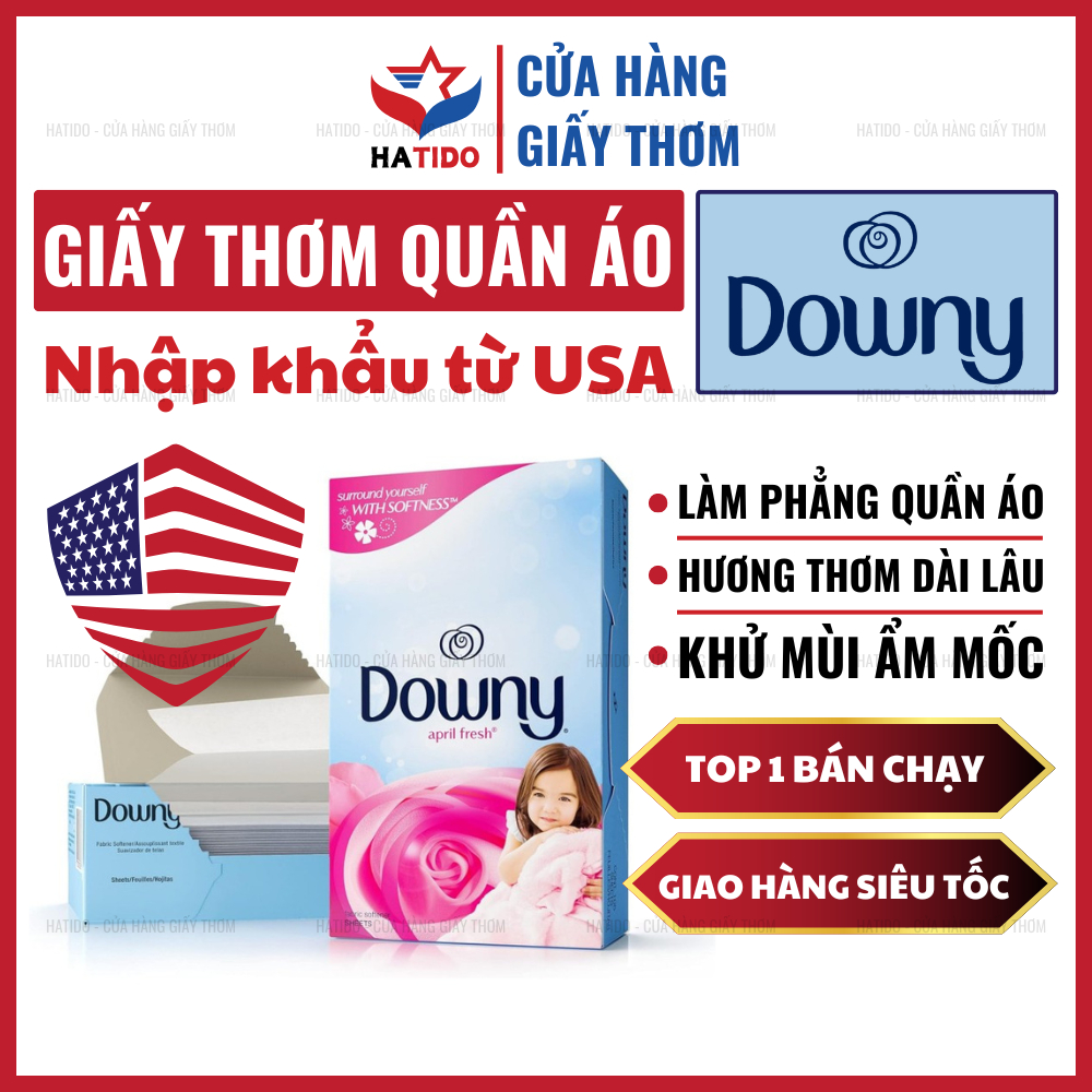 Giấy Thơm Quần Áo Downy Hatido Dùng Giặt Sấy Để Tủ Quần Áo Tránh Ẩmốc - Hình Ảnh Thực Tế