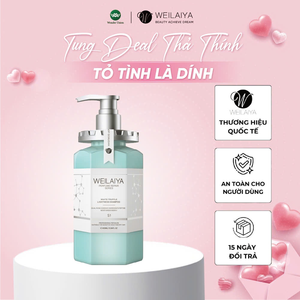 Ảnh Dầu gội đầu thảo dược Weilaiya chiết xuất nấm Truffle giúp chống lão hóa da đầu và mượt tóc cho tóc hư tổn 450ml 1