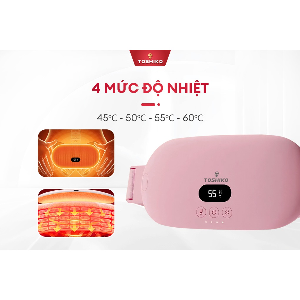Ảnh Đai massage chườm nóng Toshiko V9 giúp xoa dịu các cơn đau bụng kinh, phù hợp với các chị em phụ nữ 2