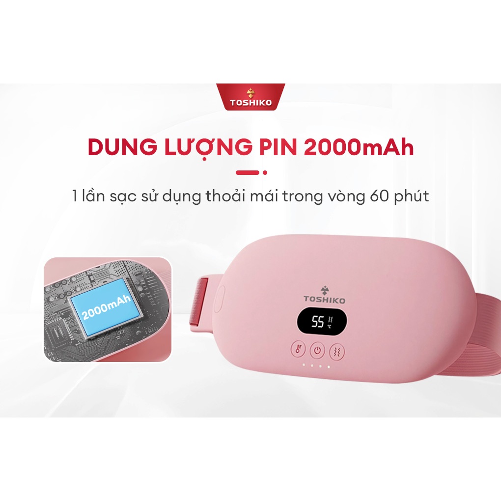 Ảnh Đai massage chườm nóng Toshiko V9 giúp xoa dịu các cơn đau bụng kinh, phù hợp với các chị em phụ nữ 3