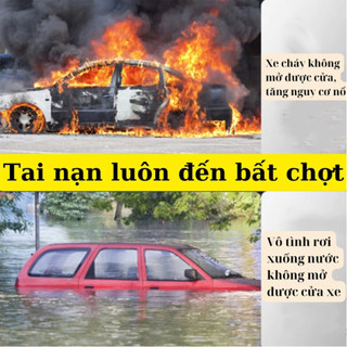 Dụng cụ phá kính ô tô tự động cao cấp. Dụng cụ phá kính mũi thép siêu cứng (thoát hiểm đa năng)