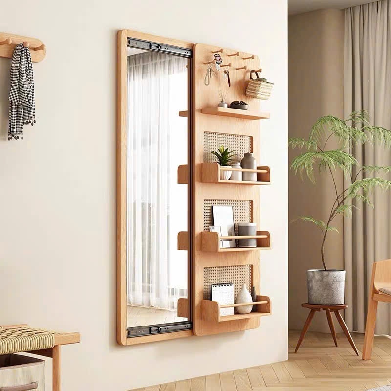 Ảnh Gương cánh trượt thông minh kết hợp giá kệ để đồ tiện dụng có led cảm ứng VUADECOR (full phụ kiện) kích thước 95x140cm 1