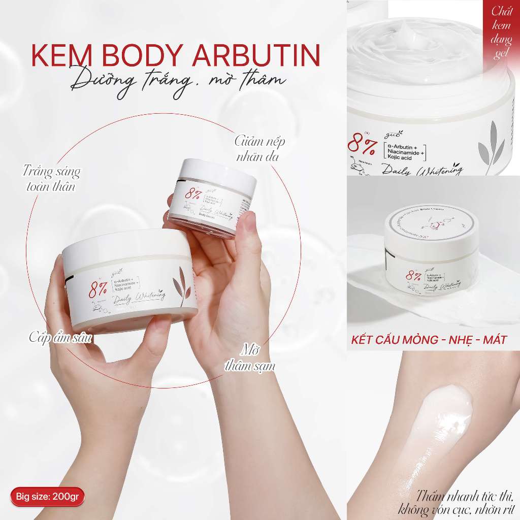 Ảnh Combo 2 Kem Body Ngày Đêm Giúp Dưỡng Sáng Da Toàn Thân, Nâng Tone Tức Thì GUO (Tặng kèm Skin Tone Palatte) 4