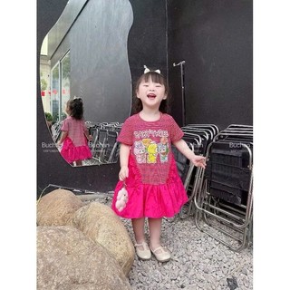 V17-V20 Váy bé gái mùa hè  sz 10-28kg hoạ tiết baby three hot hit, đầm bé gái mùa hè xinh xắn