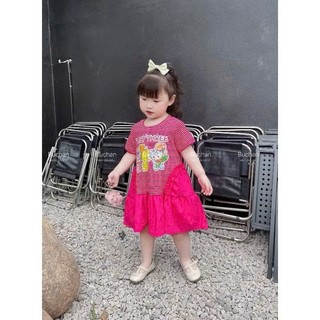 V17-V20 Váy bé gái mùa hè  sz 10-28kg hoạ tiết baby three hot hit, đầm bé gái mùa hè xinh xắn