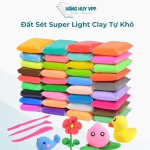 Đất sét Super Light Clay tự khô, đất nặn thủ công an toàn cho bé không dính da tay, không mùi 12 túi xé