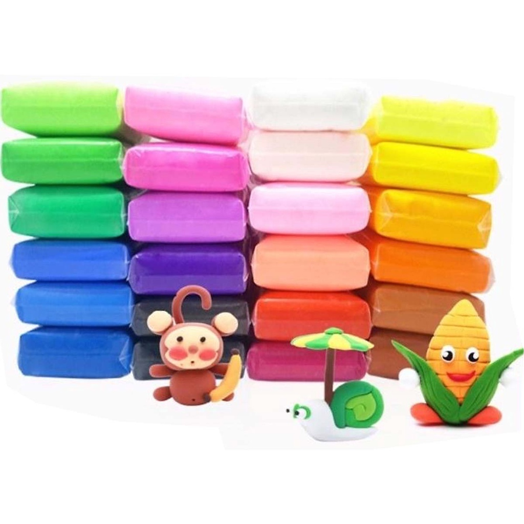 Đất sét Super Light Clay tự khô, đất nặn thủ công an toàn cho bé không dính da tay, không mùi 12 túi xé