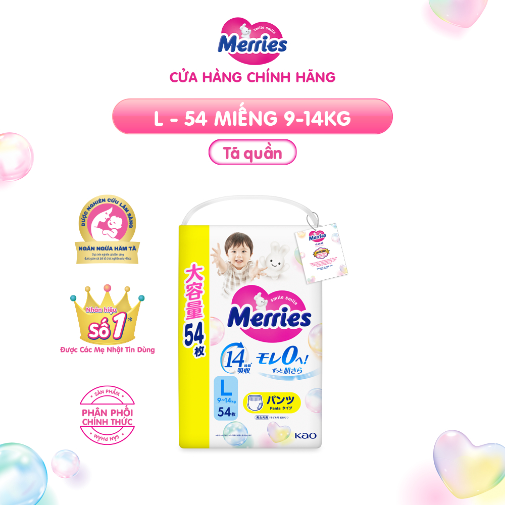 Ảnh Tã/bỉm quần Merries Jumbo Đủ Size L54/XL46/XXL30 2