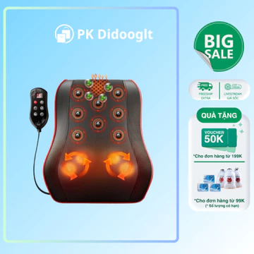 Gối Massage Hồng Ngoại DIDOOGLT Cao Cấp, Gối hồng ngoại 16 Bi - 20 Bi Hỗ Trợ Mát Xa Toàn Thân Cải Thiện Sức Khỏe