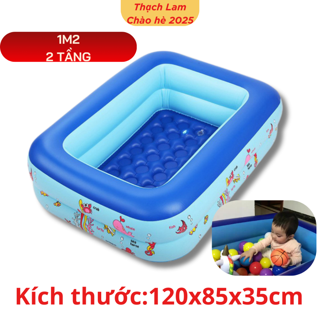 Bể bơi cho bé phao bơi cho bé hồ bơi cho bé bơm hơi mini gấp gọn lớn to giá rẻ 1m2 1m3 1m5 1m8 2m1 2m6 3m