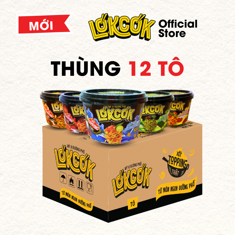 [Chính Hãng] Thùng 12 Tô Mì trộn LOKCOK - Vị Ngon Đường Phố
