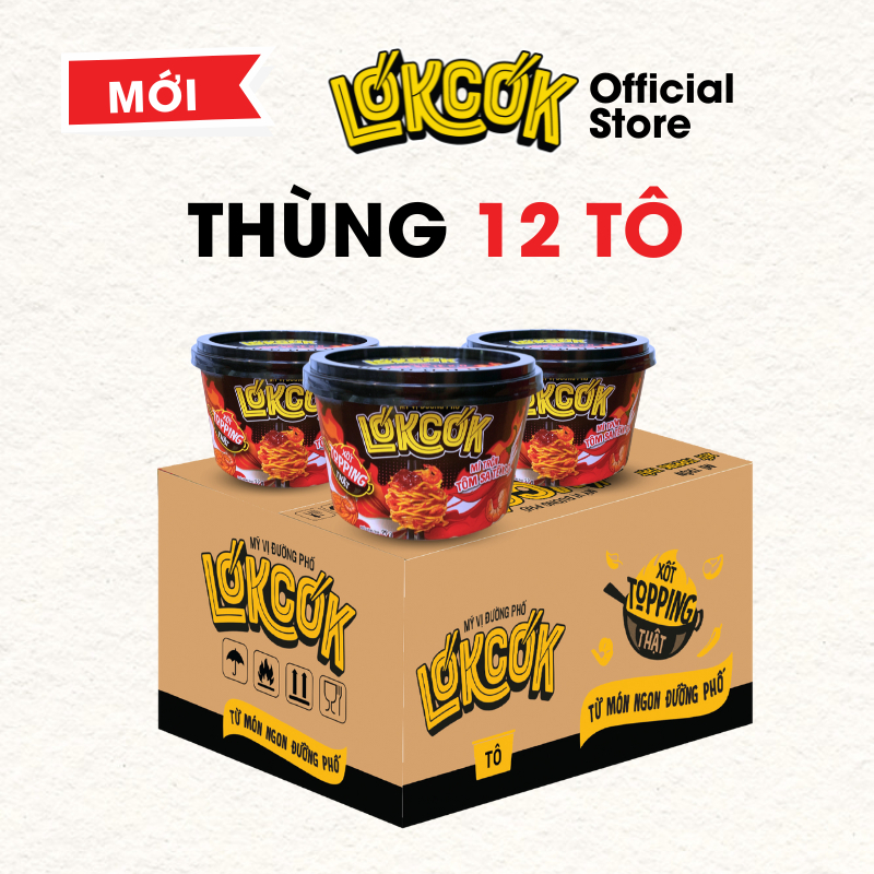 [Chính Hãng] Thùng 12 Tô Mì trộn LOKCOK - Vị Ngon Đường Phố