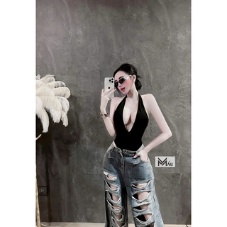 Áo bodysuit quàng cổ V siu sang chảnh phối đồ gì cũng xinh