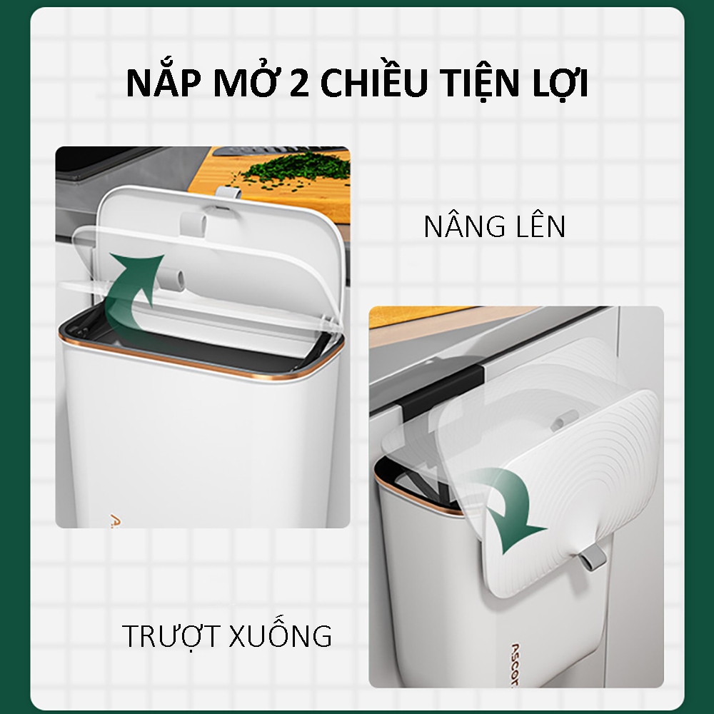 Thùng Đựng Rác Treo Tủ - Thùng Đựng Rác Nhựa ABS Cao Cấp Có Nắp Đậy Nhỏ Gọn - Tiện Lợi - An Toàn