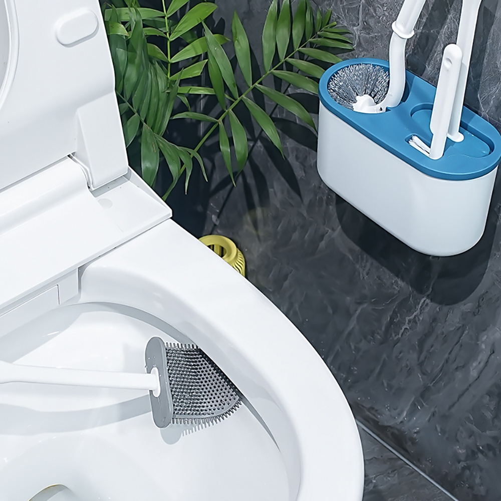 Bộ cọ vệ sinh 3 món, cọ nhà tắm có khay đựng thoát nước, treo tường nhà tắm, nhà vệ sinh tiện lợi