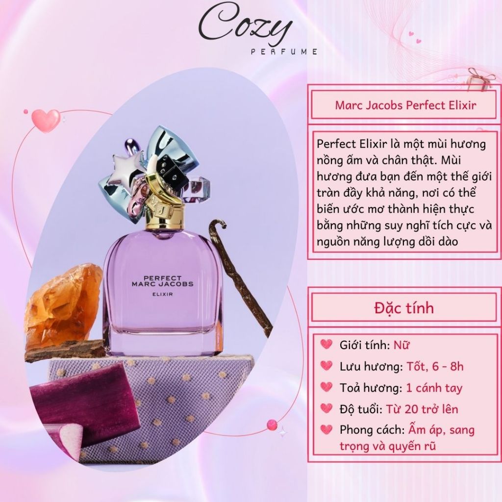 Nước hoa nữ Marc Jacobs Perfect Elixir Chiết 5ml/10ml Hương thơm Ấm áp, Sang trọng - Cozy Perfume