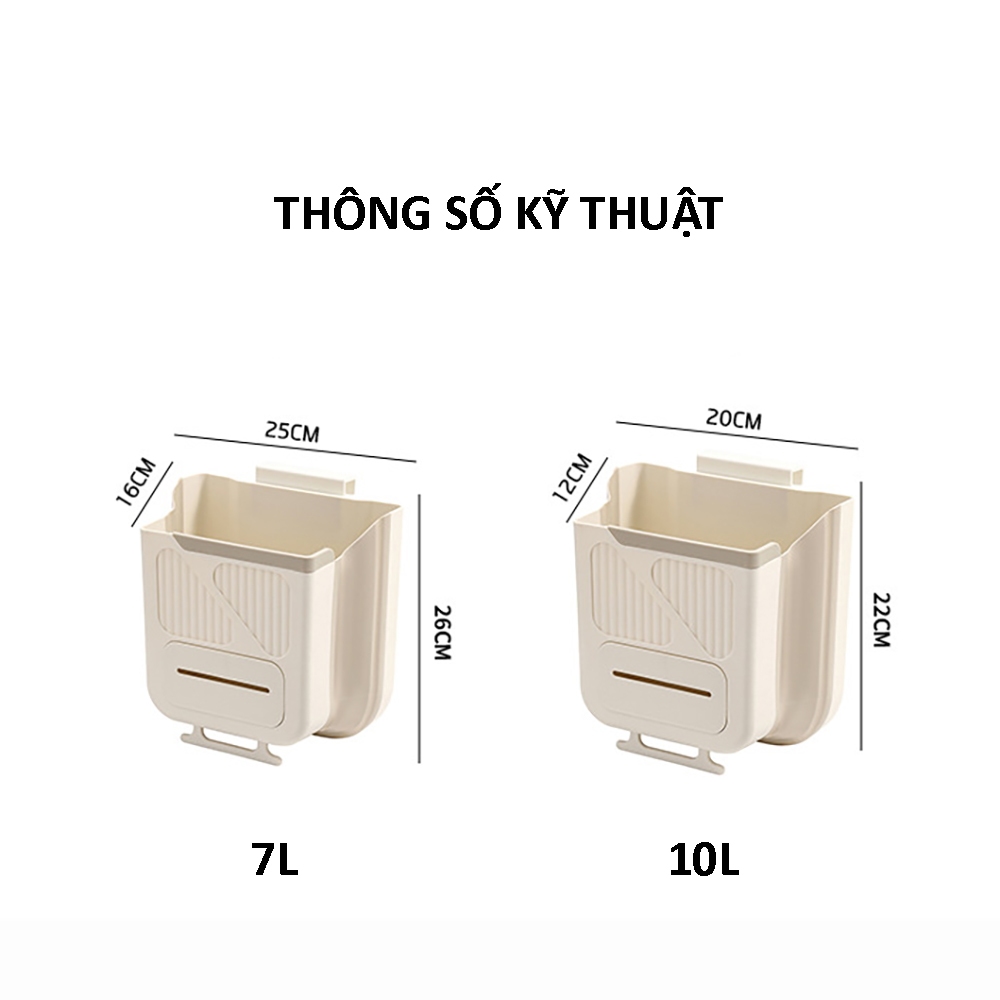 Thùng Rác Treo Tủ Bếp , Thùng Rác Dán Tường , Thùng Rác Nhựa ABS Cao Cấp , Tiện Lợi - An Toàn - Dễ Sử Dụng