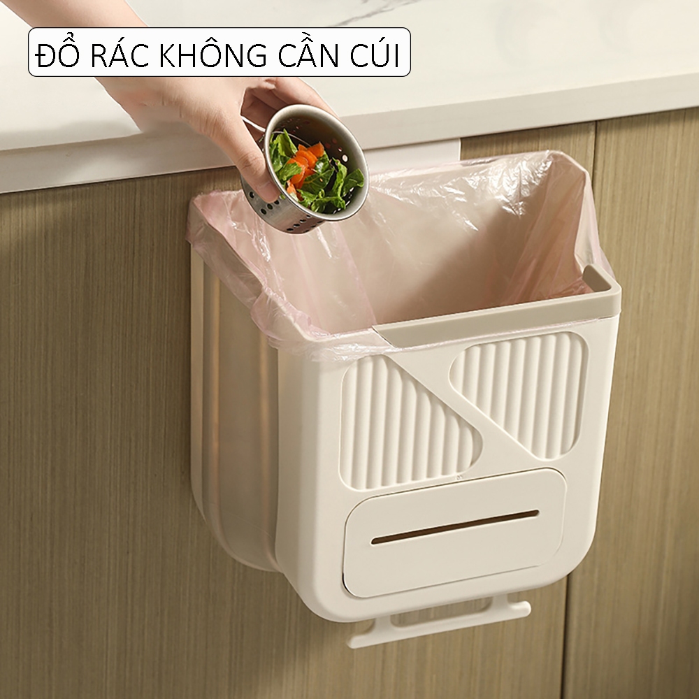 Thùng Rác Treo Tủ Bếp , Thùng Rác Dán Tường , Thùng Rác Nhựa ABS Cao Cấp , Tiện Lợi - An Toàn - Dễ Sử Dụng