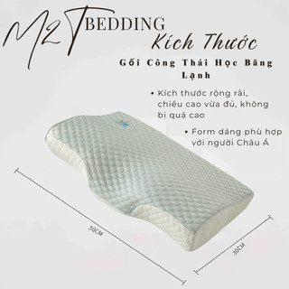 Gối công thái học Memory Foam M2T BEDDING hỗ trợ tư thế ngủ - kích thước 30x50cm