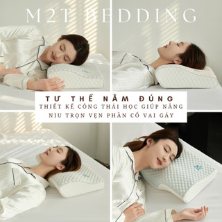 Gối công thái học Memory Foam M2T BEDDING hỗ trợ tư thế ngủ - kích thước 30x50cm