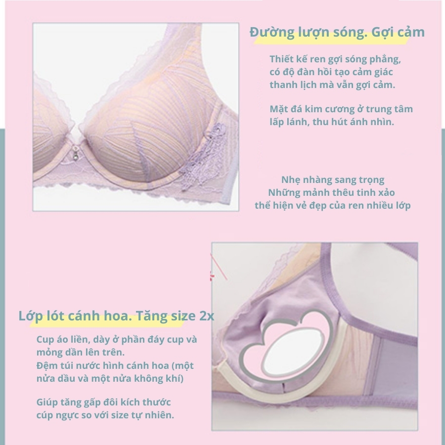 Áo lót Wacoal IAB3563 có gọng, túi nước, nâng nhiều, bản to che mỡ nách - AB3563