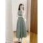 Váy maxi cổ yếm màu trơn chiết eo chất chéo dày dặn phong cách tiểu thư Hàn Quốc Hoadanbistore