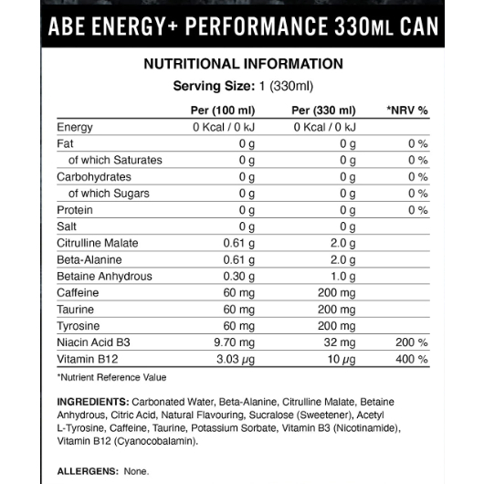 (1 Lon) NƯỚC UỐNG TĂNG LỰC ABE PREWORKOUT RTD - SỰ CHỌN LỰA CHO NGƯỜI THỂ THAO