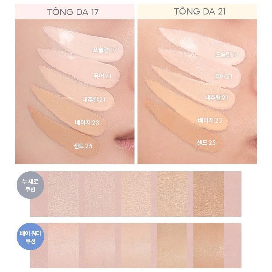 Phấn nước Romand che phủ tự nhiên, dưỡng ẩm cho da căng bóng Romand Bare Water Cushion SPF38/PA++++ 20g ThegioiSkinfood
