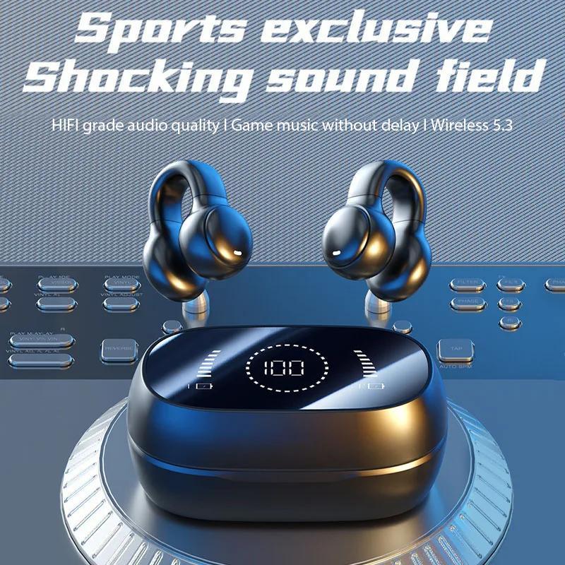 X51 Tai nghe không dây OWS nhét tai thoải mái có móc tai điều khiển cảm ứng có mic cho điện thoại Tai nghe chơi game