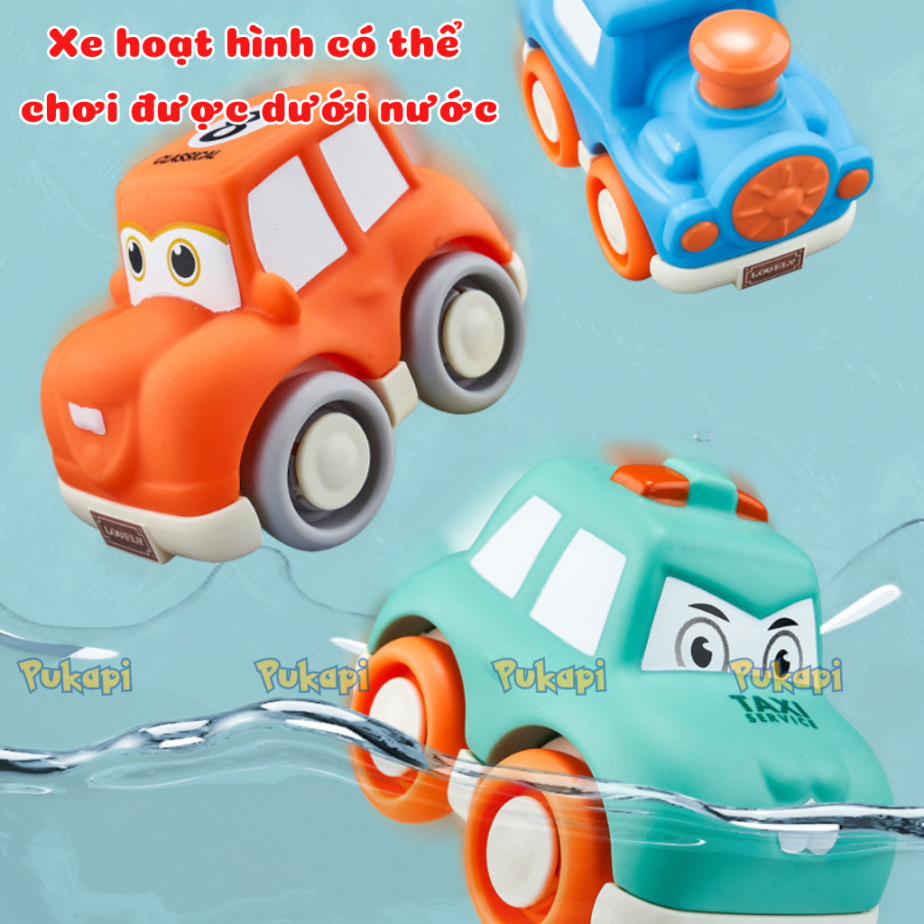 Set 6 Xe Rattle Cars Hoạt Hình Xe Đồ Chơi Dành Cho Bé Hộp 6 Xe Từ 1 Tuổi Nhựa Dẻo Siêu Bền - Đồ Chơi Cho Bé PUKAPI