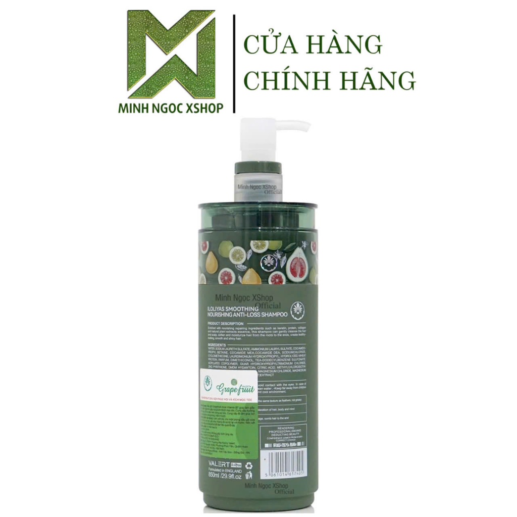 Ảnh Dầu gội bưởi Valert Grapefruit iloliyas 850ML mẫu mới 2025 phục hồi, chống rụng kích mọc tóc 2