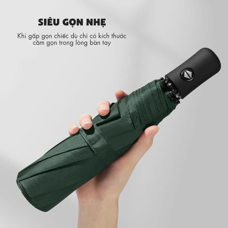 Ô dù gấp gọn tự động nhỏ gọn 16 nan 8 nan đôi, chất liệu Polyester chống nước chống tia UV - Ekiu Shop