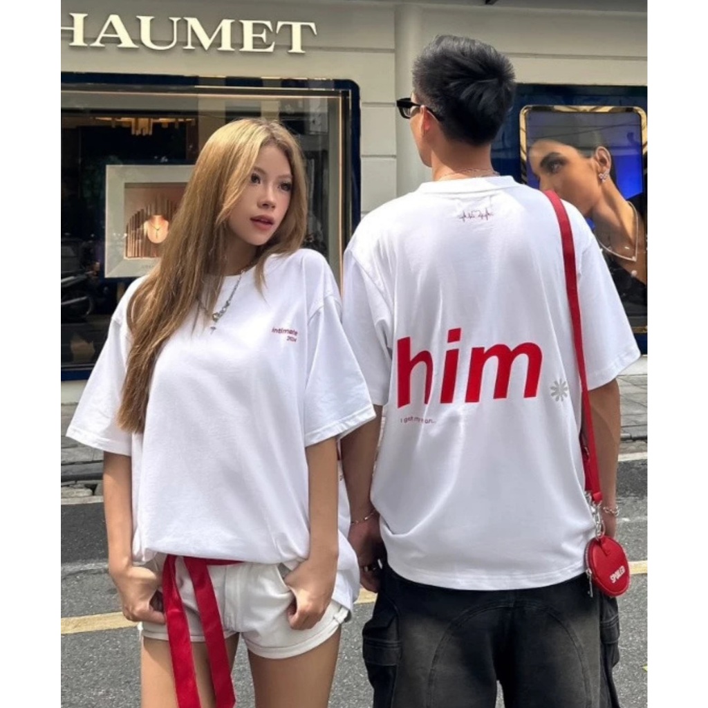 Áo Thun UNISEX Cặp Đôi Couple Circle Her Him Cotton 100% 250gsm Form Rộng Thoáng Mát-ĐPP02- CÓ HỘP