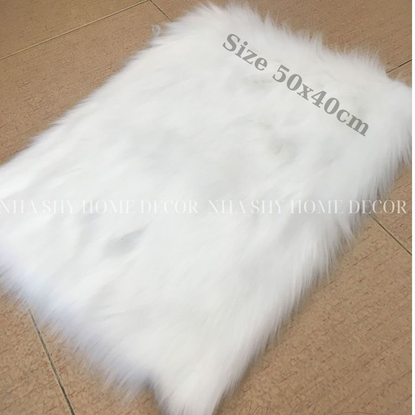Thảm Lông Chụp Ảnh - Thảm Lông Trang Trí Chụp Ảnh Nail Phụ Kiện - Size 50x40cm - Nhà Shy Home Decor