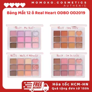 Bảng Màu Mắt Real Heart ODBO OD2019 8g trang điểm mắt nhũ mịn lì lâu trôi Tông Pastel Nhẹ Nhàng