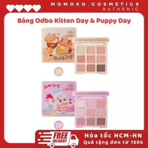 Bảng Phấn Mắt 9 Ô Odbo Kitten Day & Puppy Day Mèo & Cún Con Tặng Kèm Kẹp Tóc Sweet Munch 9g
