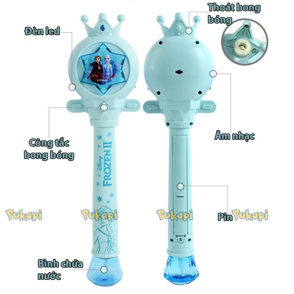 Đồ Chơi Gậy Thổi Bong Bóng Công Chúa Noel Giáng Sinh Gậy Công Chúa Gập Phép Thuật Màu Hồng-Đồ Chơi Cho Bé PUKAPI