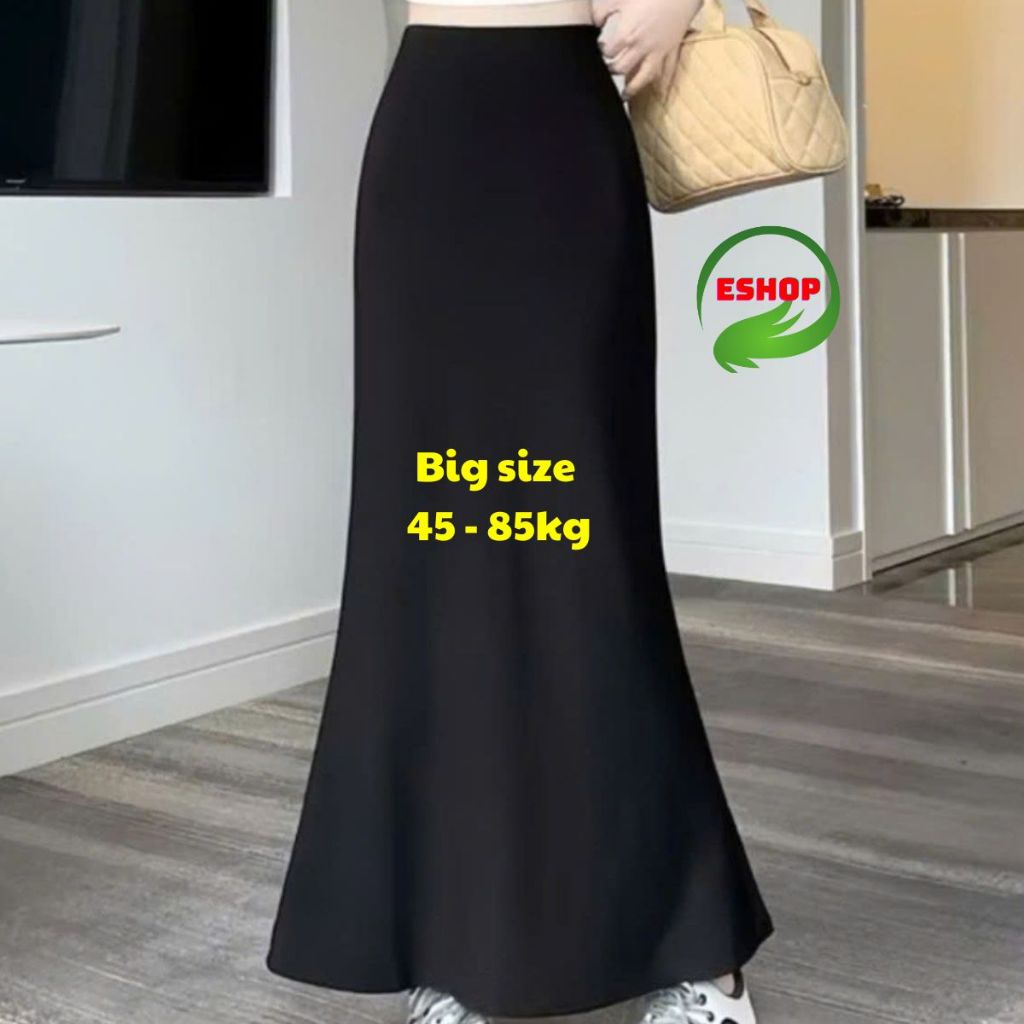 Chân Váy Đuôi Cá Dáng Dài 105cm Bigsize ESHOP Ôm Body Thun Gân Hàn Co Giãn Quyến Rũ MS5017
