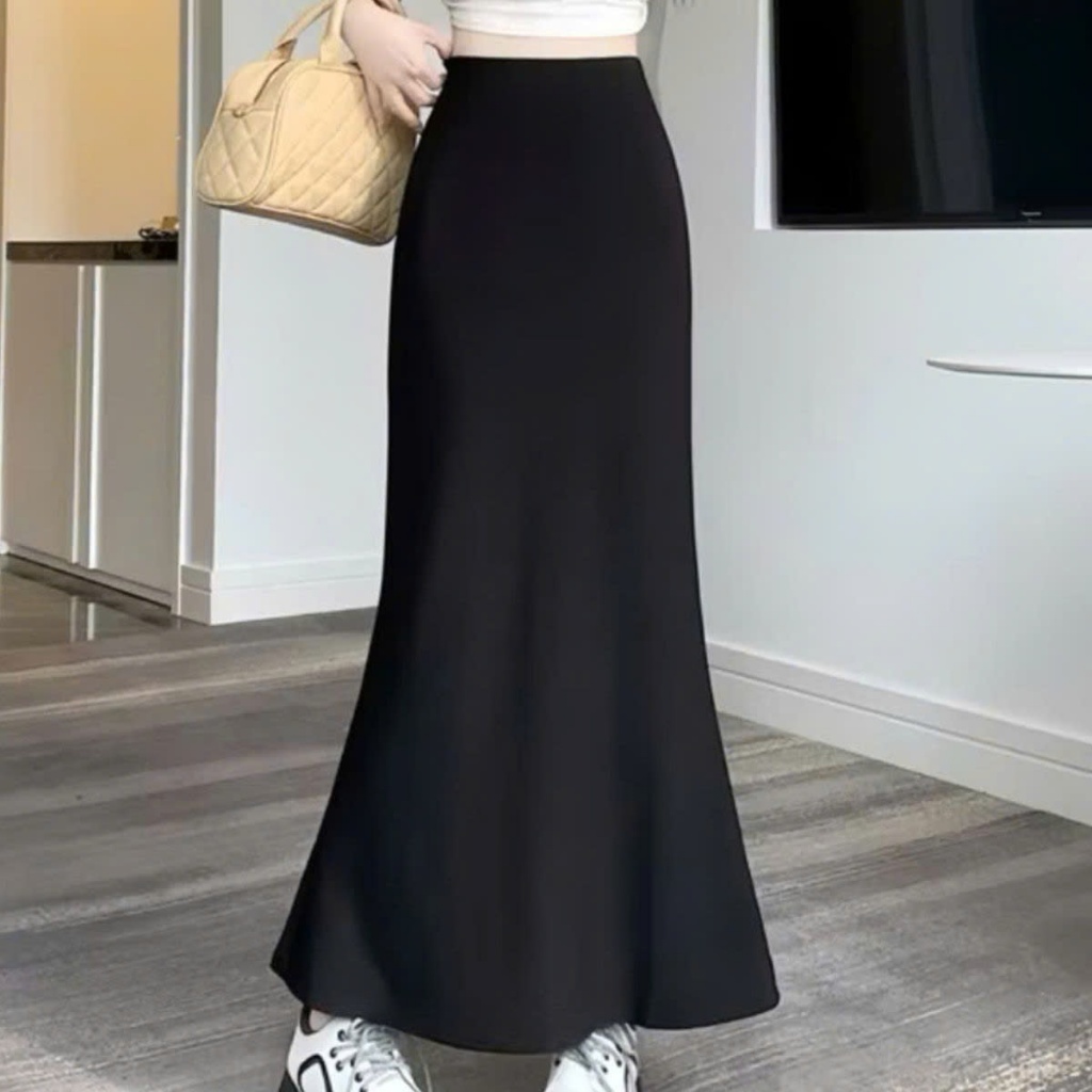 Chân Váy Đuôi Cá Dáng Dài 105cm Bigsize ESHOP Ôm Body Thun Gân Hàn Co Giãn Quyến Rũ MS5017
